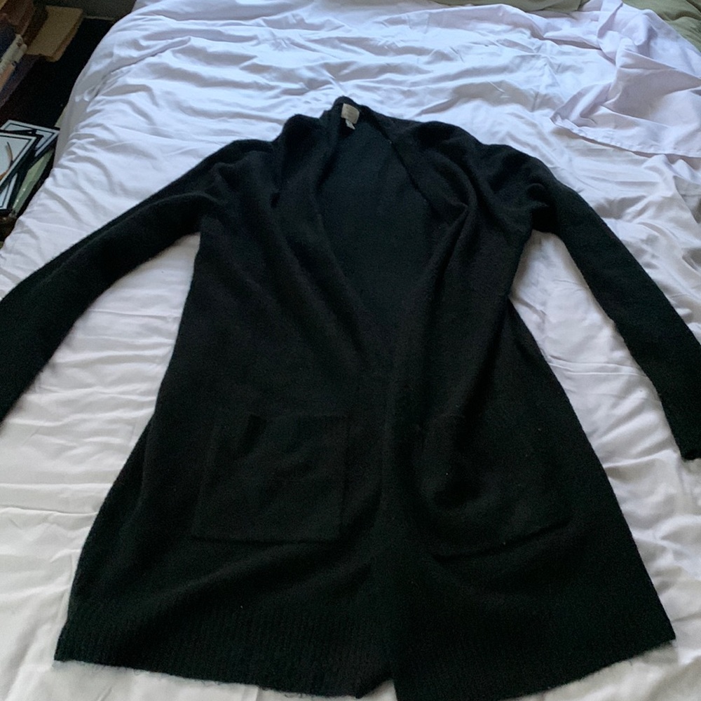 Long black cardigan